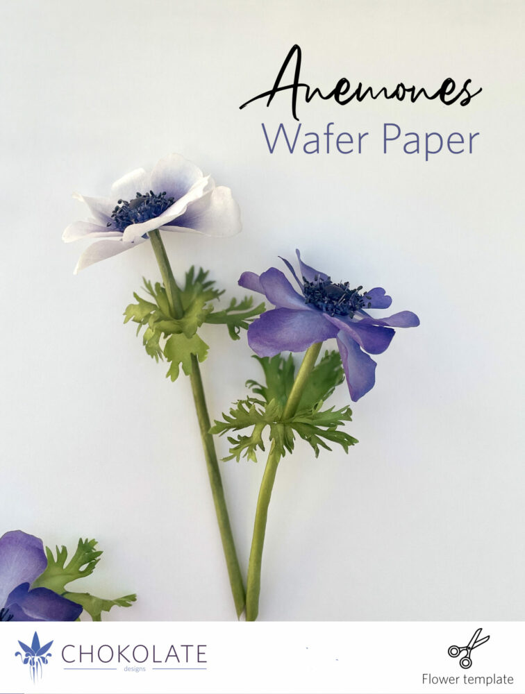Anemone - Tutorial - Wafer Paper - Flowers - Template - Cake design - Wedding - svg - dxf