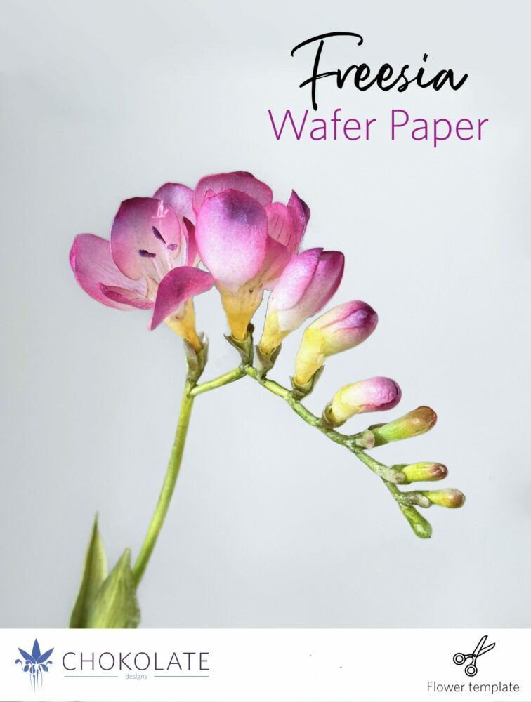 Wafer paper freesia template